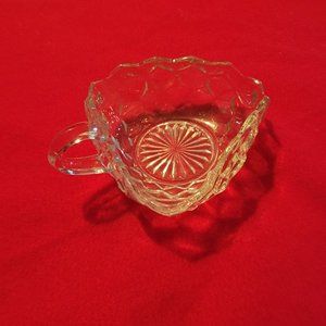 Vintage AMERICAN FOSTORIA Crystal Triangular Nappy Bowl with Handle